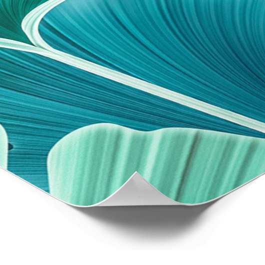 グリーンイチョウイラストレーション模様 ポスター (角)