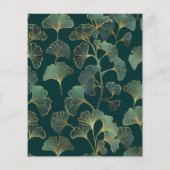 グリーンイチョウ葉バジェット結婚式招待状 (裏面)