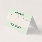 グリーンイラストレーションランドリーバスケットアポイントメント 名刺 (裏面)