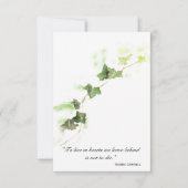 グリーンイングリッシュアイビーつる植物ありがとうございました悔やみや弔慰 サンキューカード (正面)