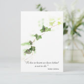 グリーンイングリッシュアイビーつる植物ありがとうございました悔やみや弔慰 サンキューカード (スタンド正面)