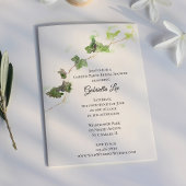 グリーンイングリッシュアイビーつる植物ガーデンパーティーブライダルシャワー 招待状
