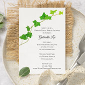 グリーンイングリッシュアイビーつる植物ガーデンパーティーブライダルシャワー 招待状