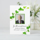 グリーンイングリッシュアイビーつる植物リーフ葬儀悔やみや弔慰 サンキューカード (スタンド正面)