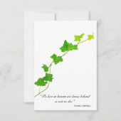 グリーンイングリッシュアイビーつる植物悔やみや弔慰サンキュー サンキューカード (正面)