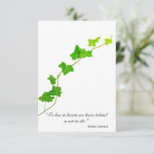 グリーンイングリッシュアイビーつる植物悔やみや弔慰サンキュー サンキューカード (スタンド正面)