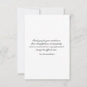 グリーンイングリッシュアイビーつる植物悔やみや弔慰サンキュー サンキューカード (裏面)