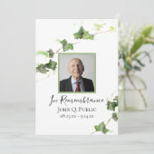 グリーンイングリッシュアイビーつる植物水彩葬儀サービス プログラム (スタンド正面)