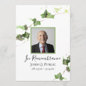 グリーンイングリッシュアイビーつる植物水彩葬儀サービス プログラム (正面)