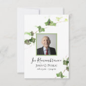 グリーンイングリッシュアイビーつる植物水彩葬儀悔やみや弔慰 サンキューカード (正面)