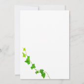 グリーンイングリッシュアイビーつる植物葉お祝いオブ・ライフ 招待状 (裏面)