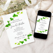 グリーンイングリッシュアイビーつる植物葉お祝いオブ・ライフ 招待状