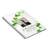 グリーンイングリッシュアイビーつる植物葬儀記念ゲストブック ノートブック (右側)