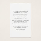 グリーンイングリッシュアイビーつる植物葬儀記念祈りの言葉 (裏面)