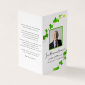 グリーンイングリッシュアイビーつる植物葬儀記念祈りの言葉 名刺 (外部)