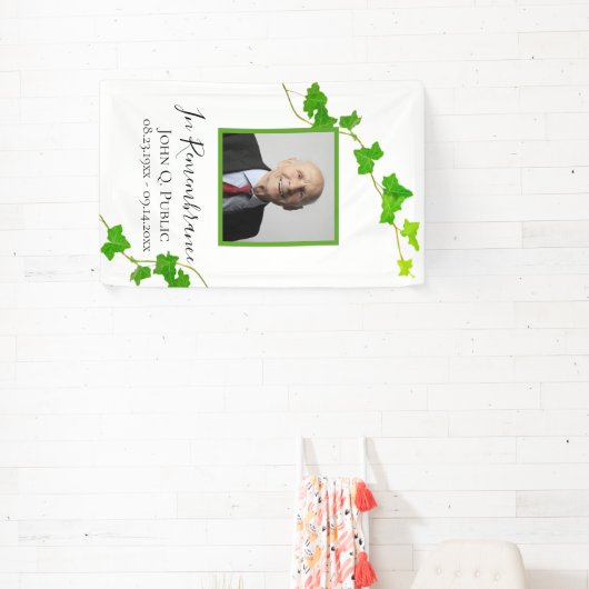 グリーンイングリッシュアイビーつる植物葬儀記念 横断幕 (インサイチュ)