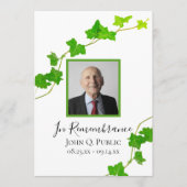 グリーンイングリッシュアイビーつる植物観葉葬式 プログラム (正面)