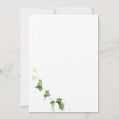 グリーンイングリッシュアイビーウォーターお祝いの生活 招待状 (裏面)