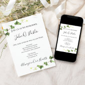 グリーンイングリッシュアイビーウォーター色死記念日 招待状