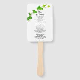 グリーンイングリッシュアイビーリーフ結婚式 プログラム ハンドファン