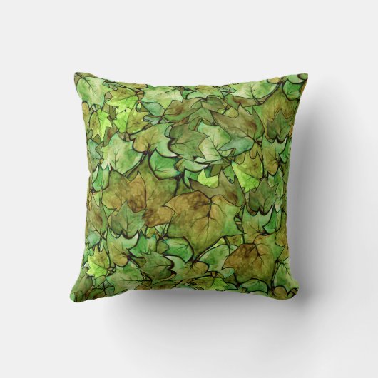 グリーンイングリッシュアイビー自然水の色パターン クッション (裏面)