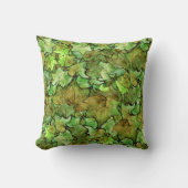 グリーンイングリッシュアイビー自然水の色パターン クッション (正面)