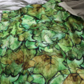 グリーンイングリッシュアイビー自然水の色パターン フリースブランケット