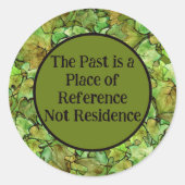 グリーンイングリッシュアイビー自然水の色パターン ラウンドシール (正面)