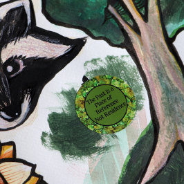 グリーンイングリッシュアイビー自然水の色パターン ラウンドシール