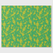 グリーンインチ氷スケートで滑るパターン ラッピングペーパー (フラット)