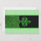 グリーンインディアンフローラオーナメント結婚式招待状 招待状 (正面)