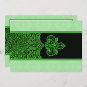 グリーンインディアンフローラオーナメント結婚式招待状 招待状 (正面/裏面)