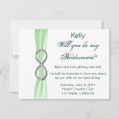グリーンインフィニティウェディングブライズメイドカード 招待状 (正面)