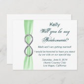 グリーンインフィニティウェディングブライズメイドカード 招待状 (正面/裏面)