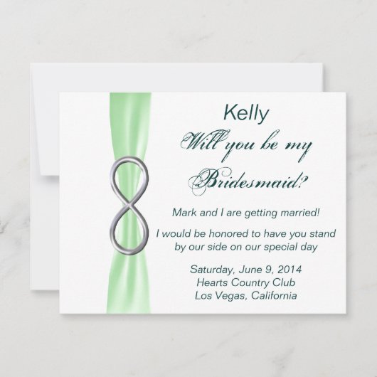 グリーンインフィニティウェディング ブライズメイドカード 招待状 (正面)