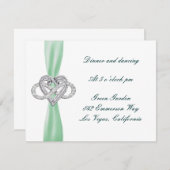 グリーンインフィニティハートウェディングレセプションマップ 招待状 (正面/裏面)