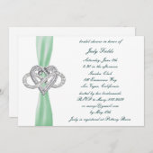 グリーンインフィニティハートブライダルシャワー招待 招待状 (正面/裏面)
