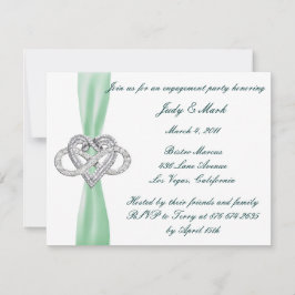 グリーンインフィニティハート婚約パーティ招待状 招待状