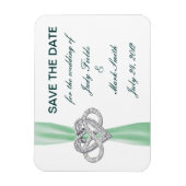 グリーンインフィニティハート日付磁石の保存 マグネット (縦)