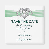 グリーンインフィニティハート日付磁石の保存 マグネット (正面)