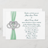 グリーンインフィニティハート結婚式招待状 招待状 (正面/裏面)