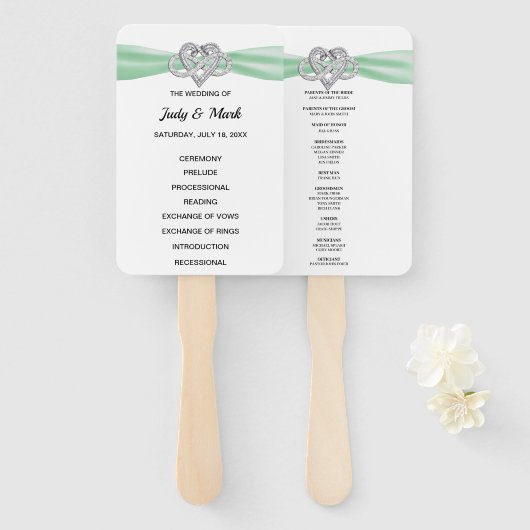グリーンインフィニティハート結婚式 プログラムファン ハンドファン (正面&裏面)