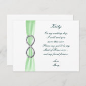 グリーンインフィニティ結婚のメイド・オブ・オーナー(花嫁付き添い人)カード 招待状 (正面/裏面)