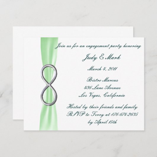 グリーンインフィニティ結婚ズ婚約パーティ招待状 招待状 (正面/裏面)