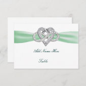 グリーンインフィニティ結婚ハートのテーブル座席表 招待状 (正面/裏面)