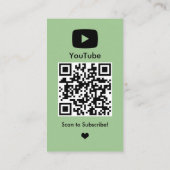 グリーンインフルエンサーブロガーのYouTube QRコード 名刺 (裏面)