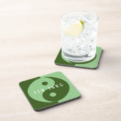 グリーンイン&ヤン記号スクエアプラスチックコースター コースター (右側)