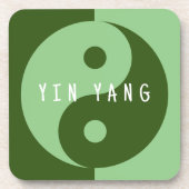 グリーンイン&ヤン記号スクエアプラスチックコースター コースター (正面)