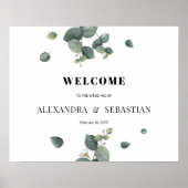 グリーンイージュプリの結婚式ウェルカムサイン ポスター (正面)