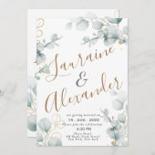 グリーンイージュ・ユーカリグリーンの花園 招待状 (正面/裏面)